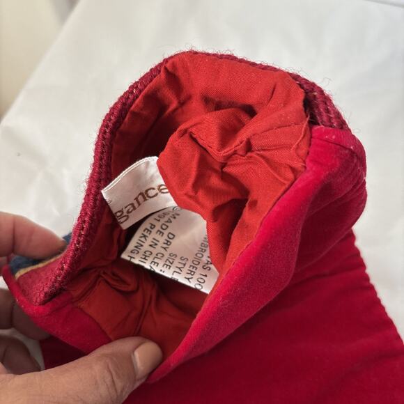 2 Imperial Elegance Vintage Needlepoint Christmas Stockings Angels Velvet - Picture 6 of 12